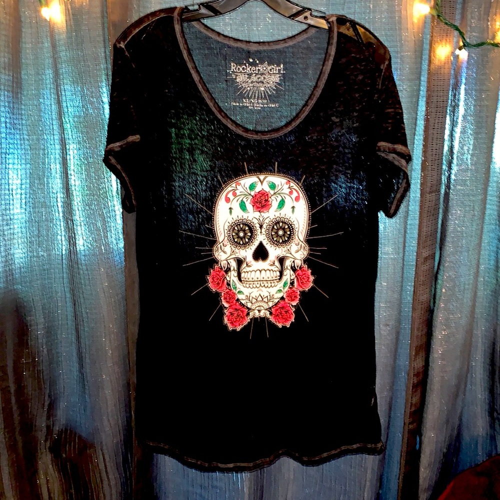 Rocker girl sheer Tee